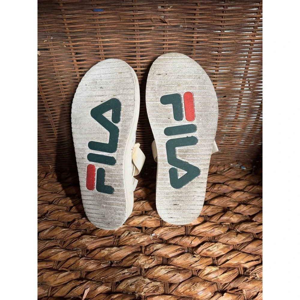 Fila Mens Geometric Tribal Print‎ Strappy Sandals Cream Red Green Size 9